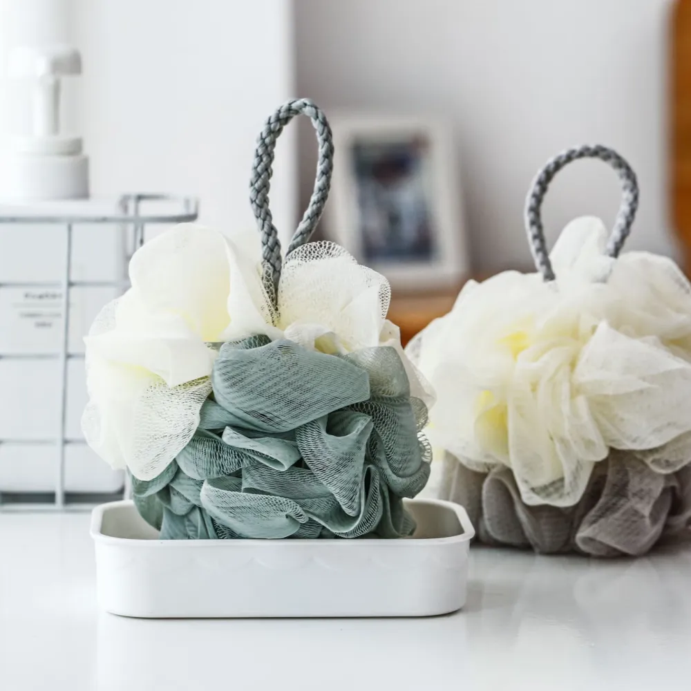 2 Pcs Dual-Color Mesh Bath Loofah