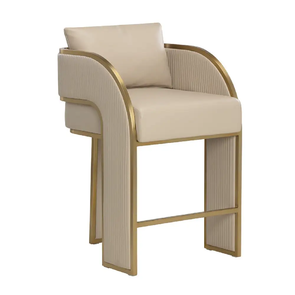 Leather Three-Legged Counter Stool
