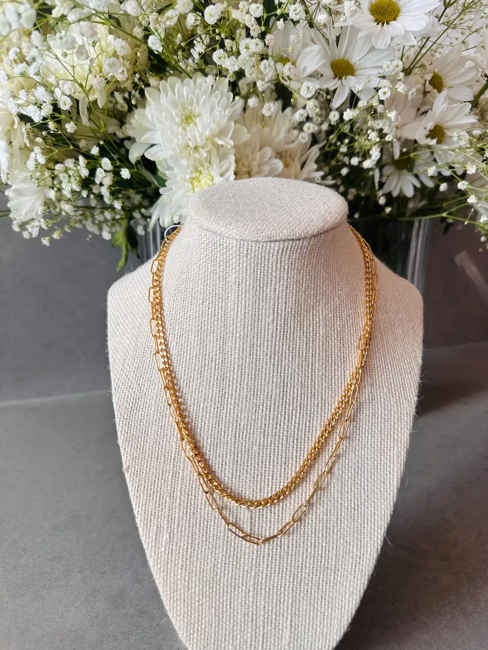Layered Cuban And Paper Clip Necklace