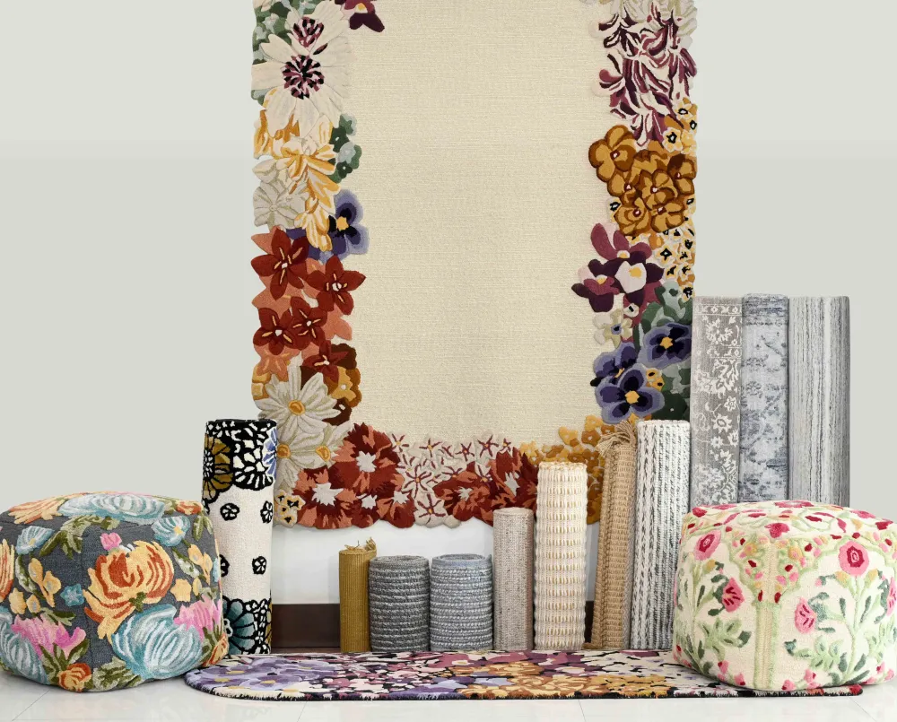Artisan Weave Crafted Floral Botanical Wool Area Rug