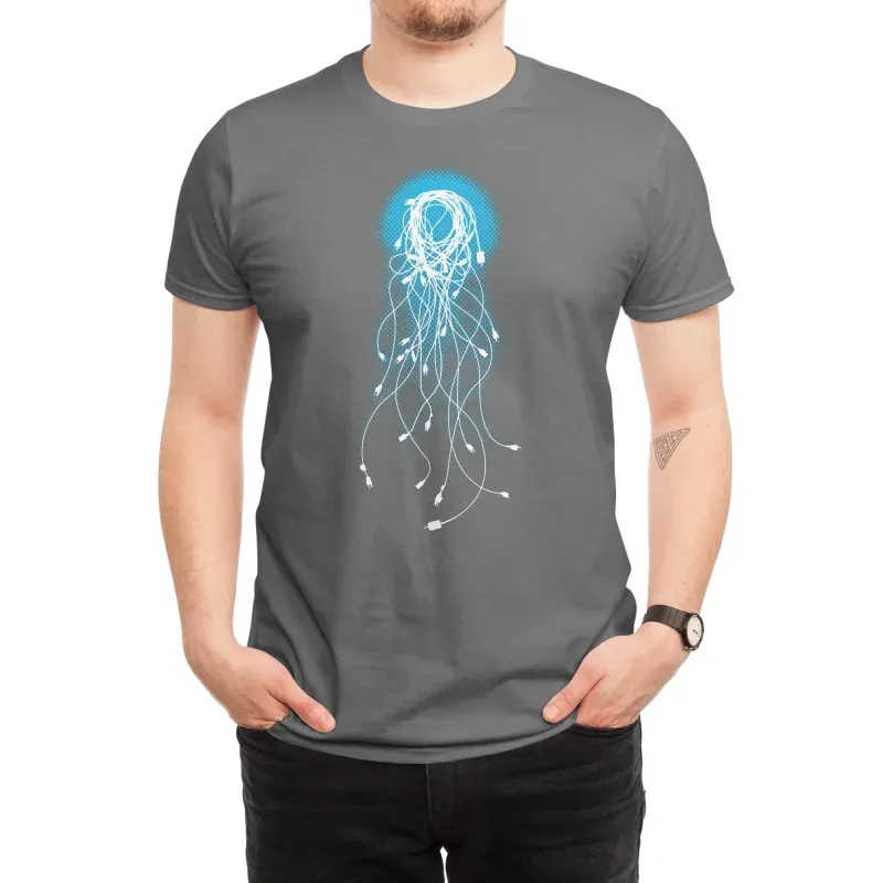 Luminous Art Jellyfish Print Short Sleeves
