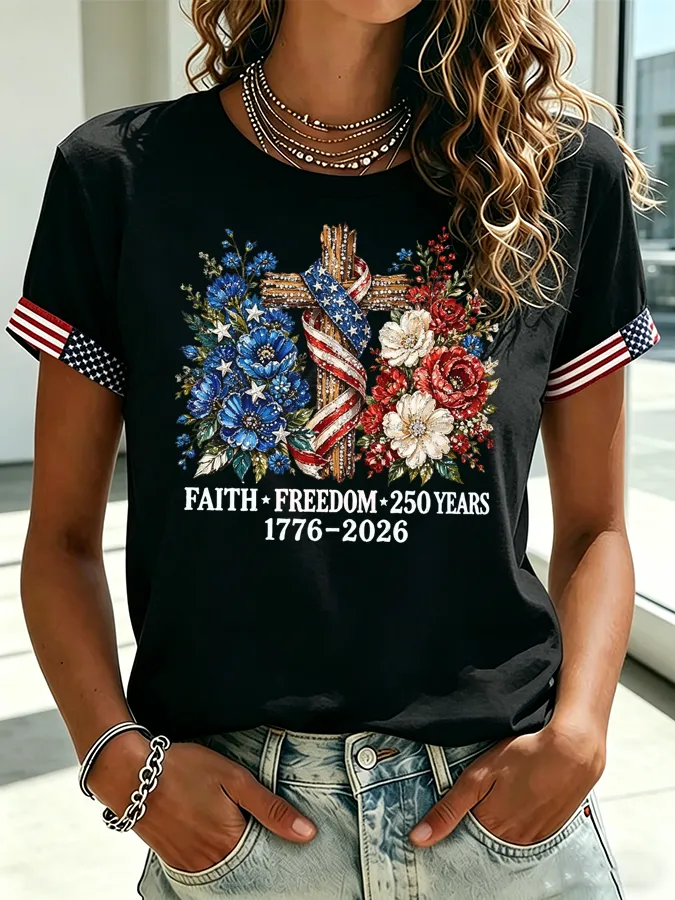 Women'S 250Th Anniversary Printed Casual T-Shirt