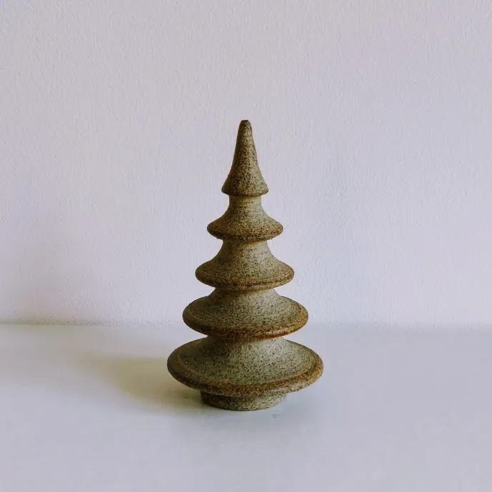 Raw Stoneware Tree Ornament