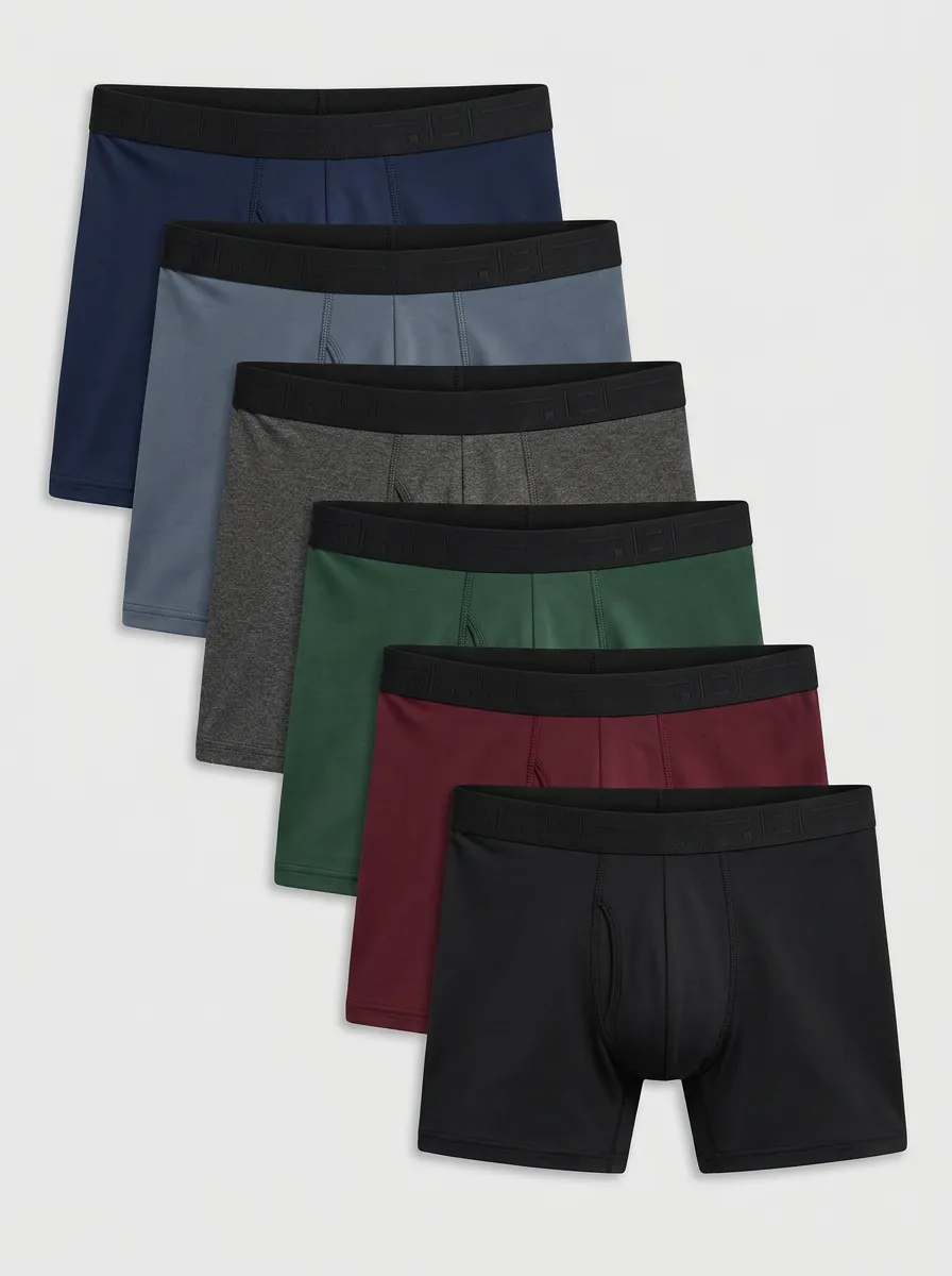 Men's Minimal Comfort Heathered Texture 6-Pack Boxer Briefs