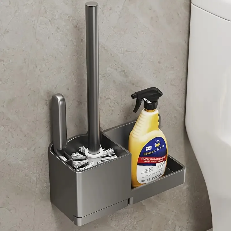 A 3-Piece Easy-To-Clean Wall-Mounted Toilet Brush Set