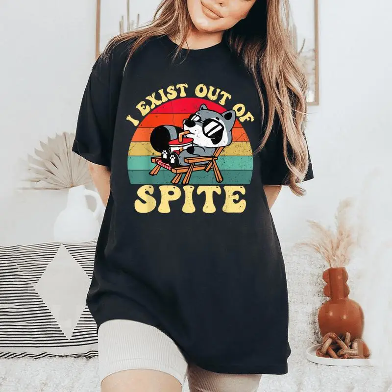 I Exist Out Of Spite Raccoon For Women Women's Oversized Comfort T-Shirt