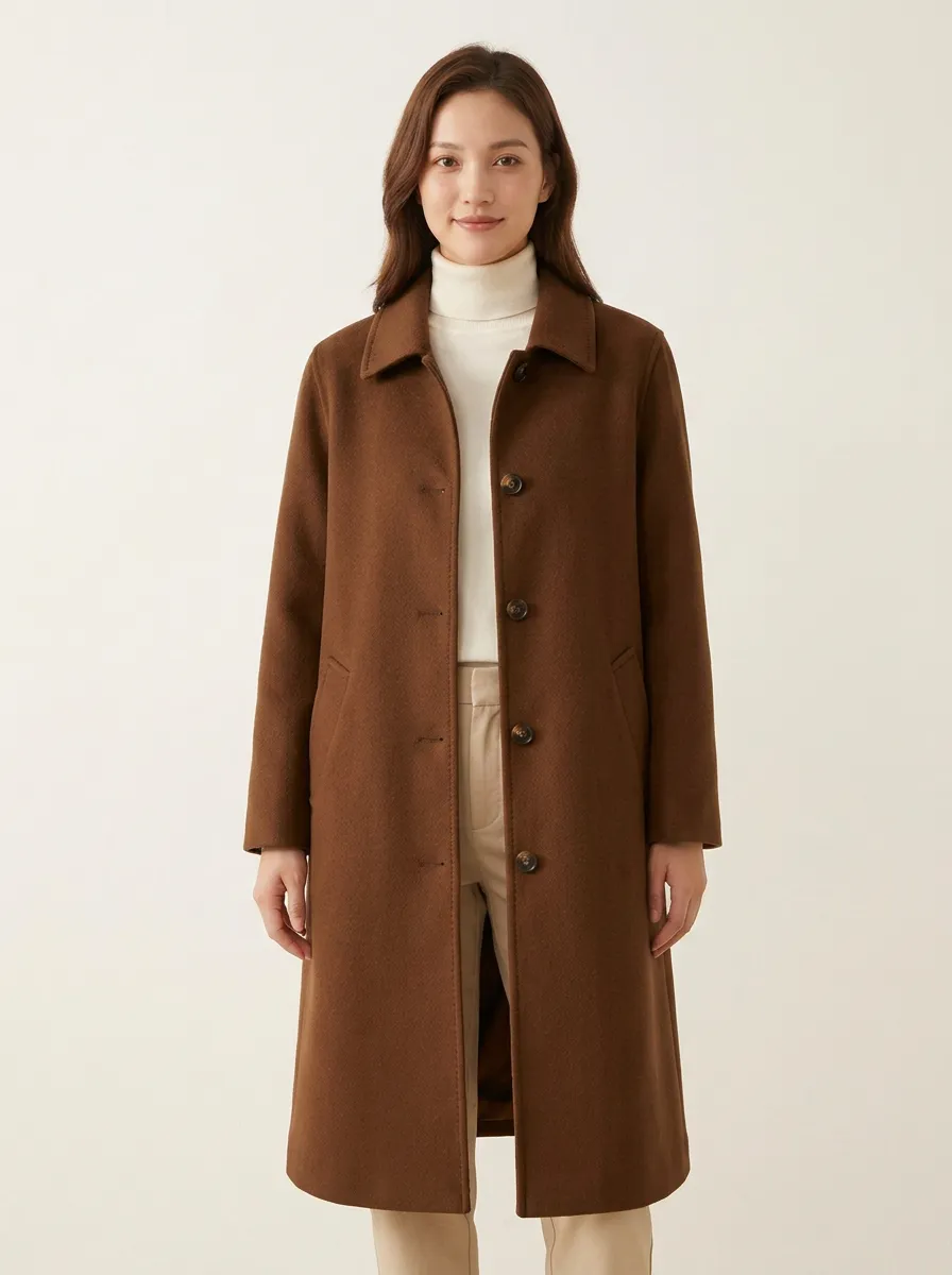 Layered Wool Outerwear Coat