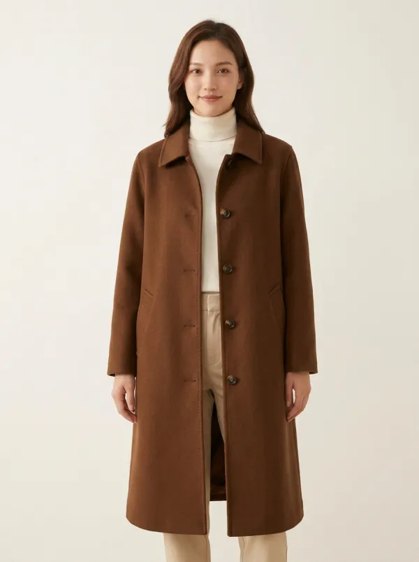 Layered Wool Outerwear Coat