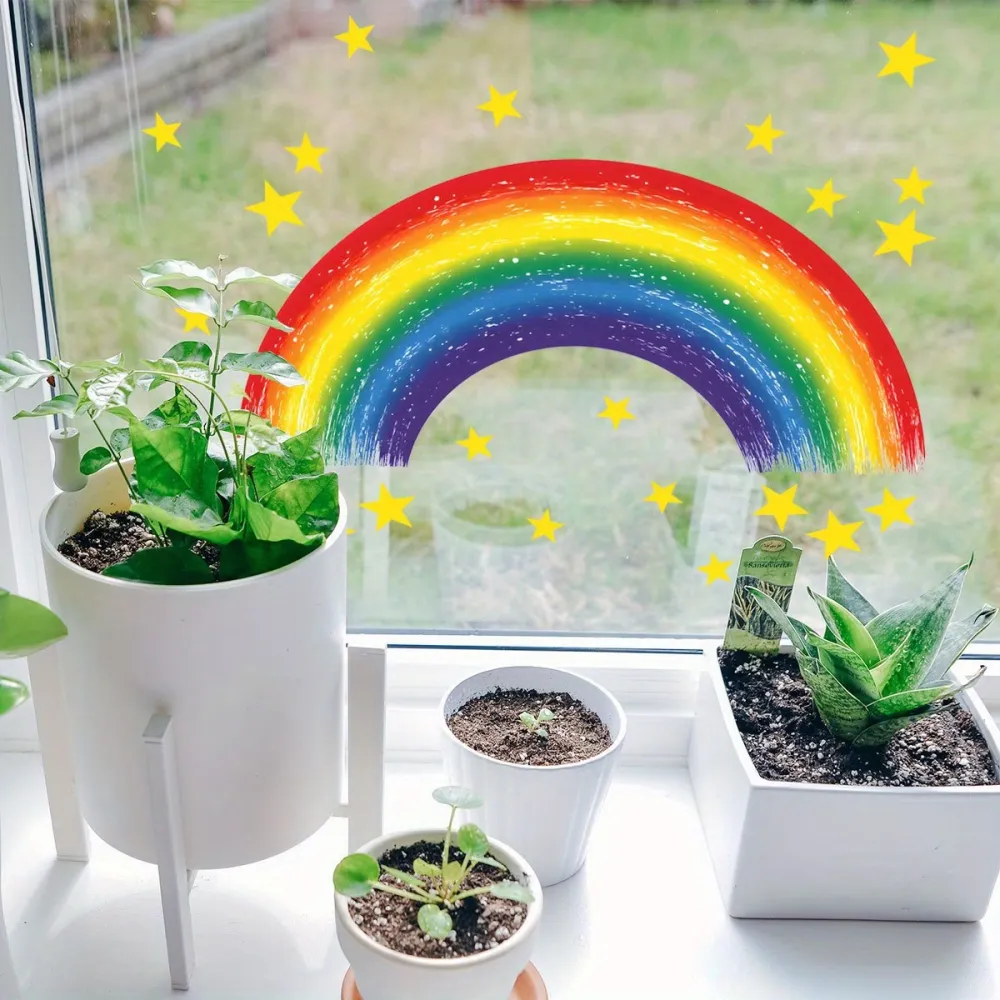 Rainbow Star Window Decal