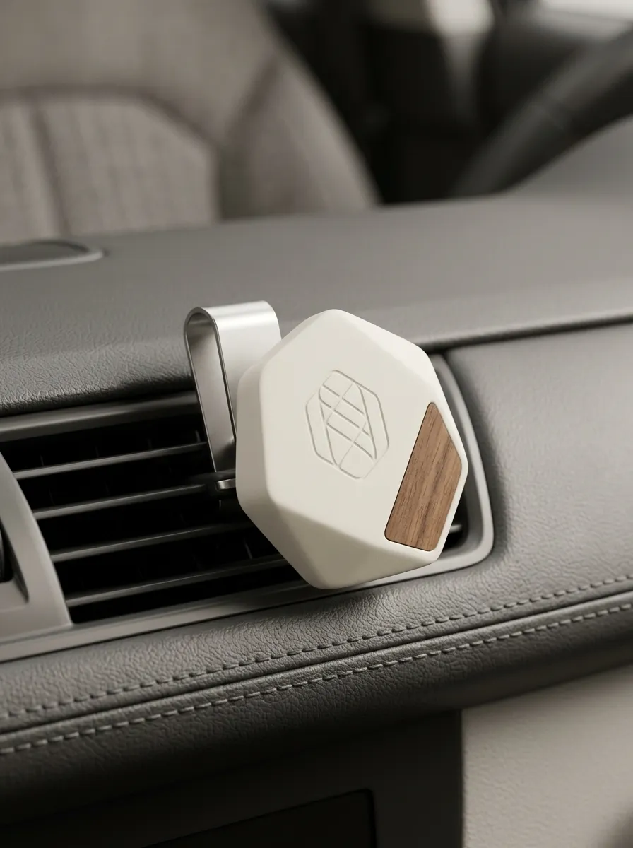 Wood-Grain Hexagon Car Air Freshener