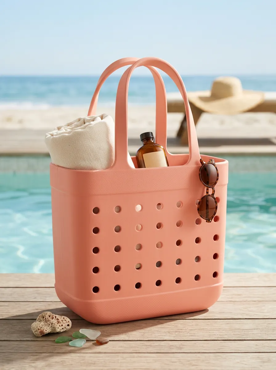 Coastal Perforated Summer Perforated Beach Tote Bag