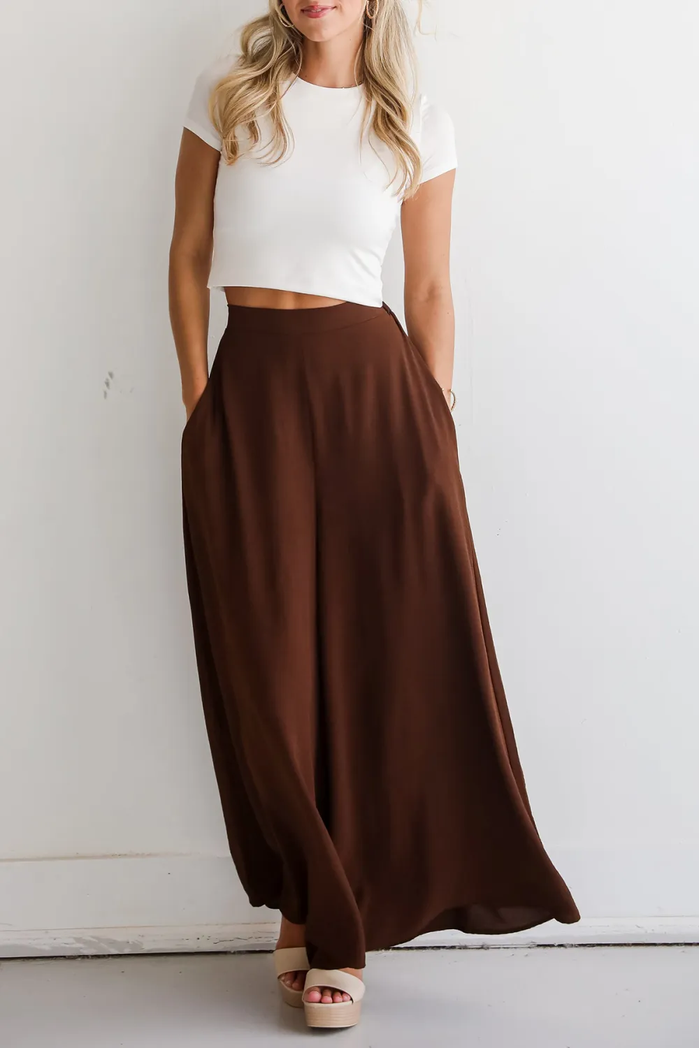 Slight Stretch Wide Leg Pants
