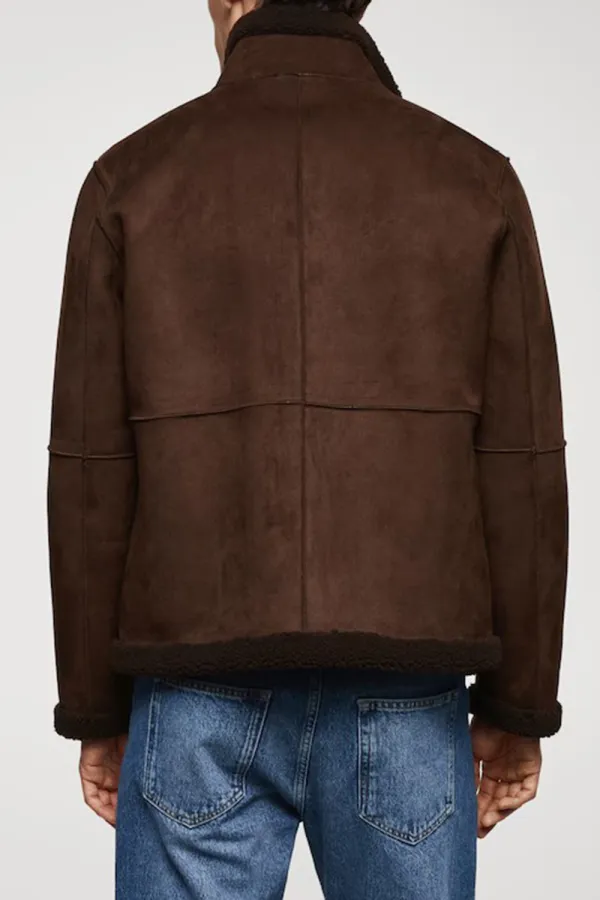 Shearling-Lined Leather-Effect Jacket