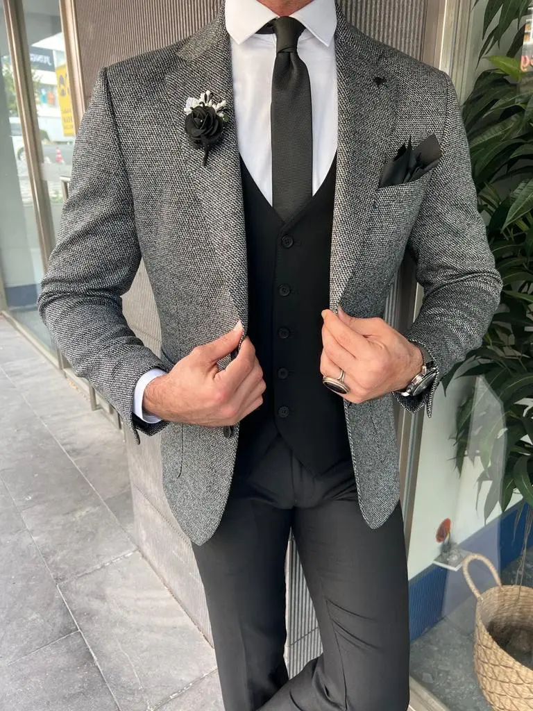 Refined Slim Fit  Italian Fabric Stamped Blazer