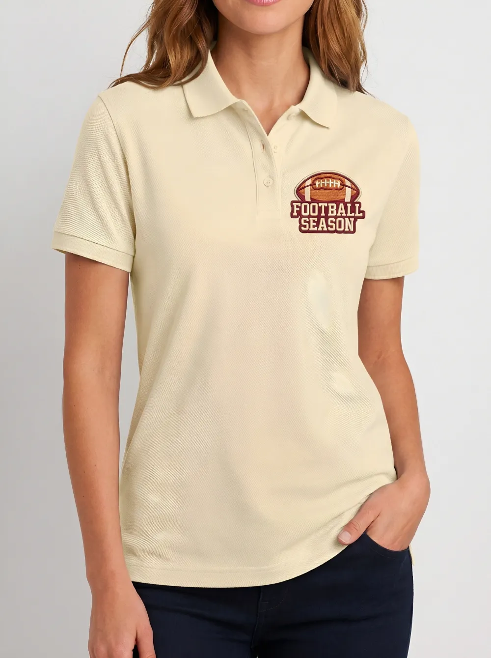 Women's Football Season American Football Printed Polo Shirt