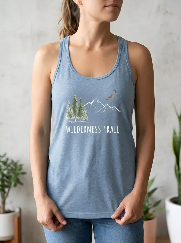 Women's Wilderness Trail Mountain Pine Eagle Printed Tank Top