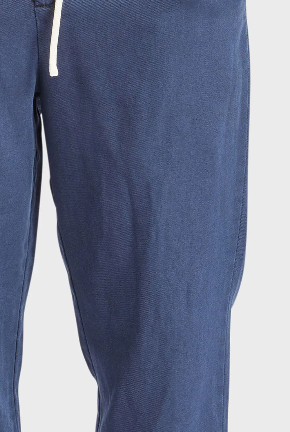 Casual Drawstring Waist Cotton Blend Trousers
