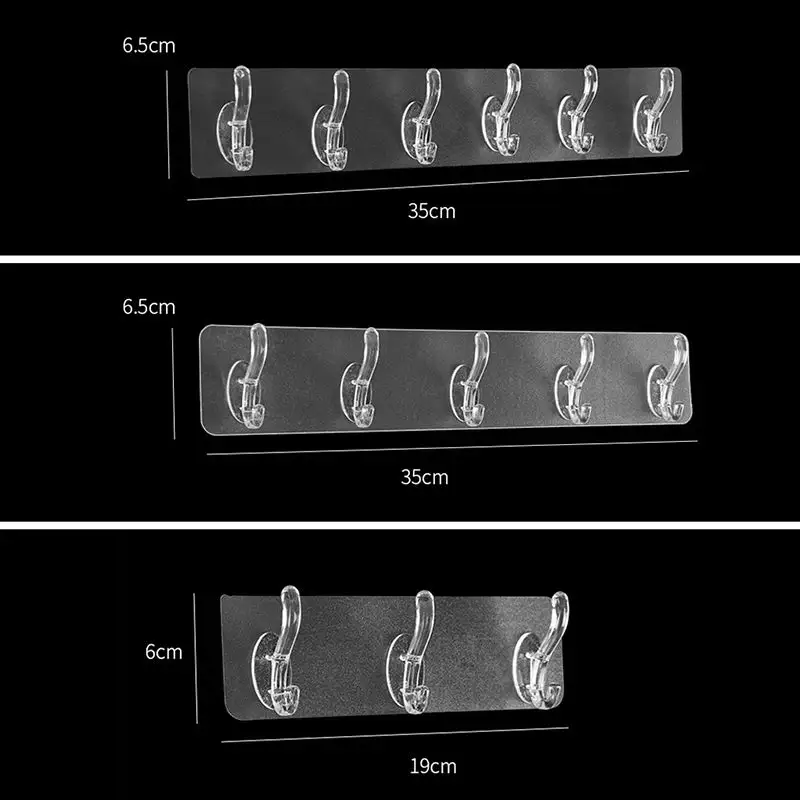 Transparent Strong Wall 6 in 1 Sticky Hook
