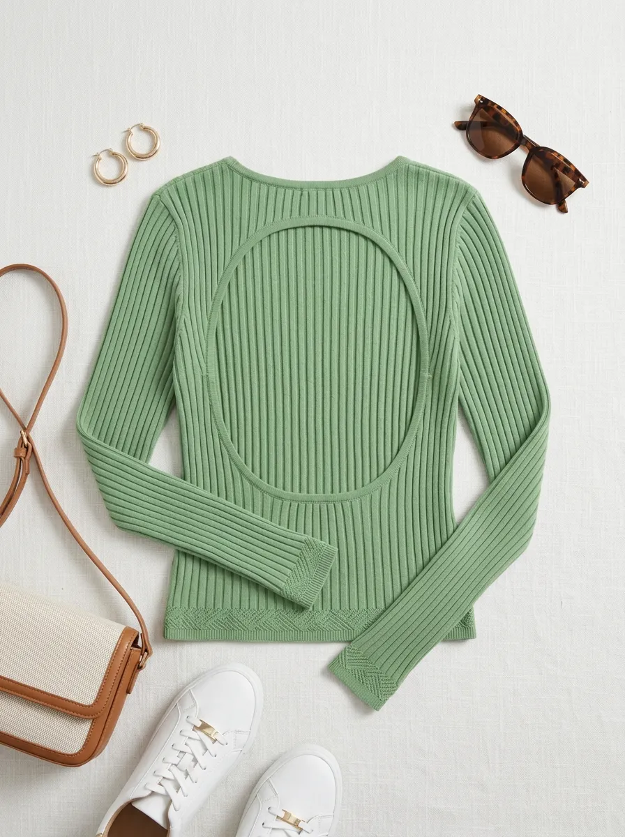 Women's Open Back Ribbed Knit Camisole
