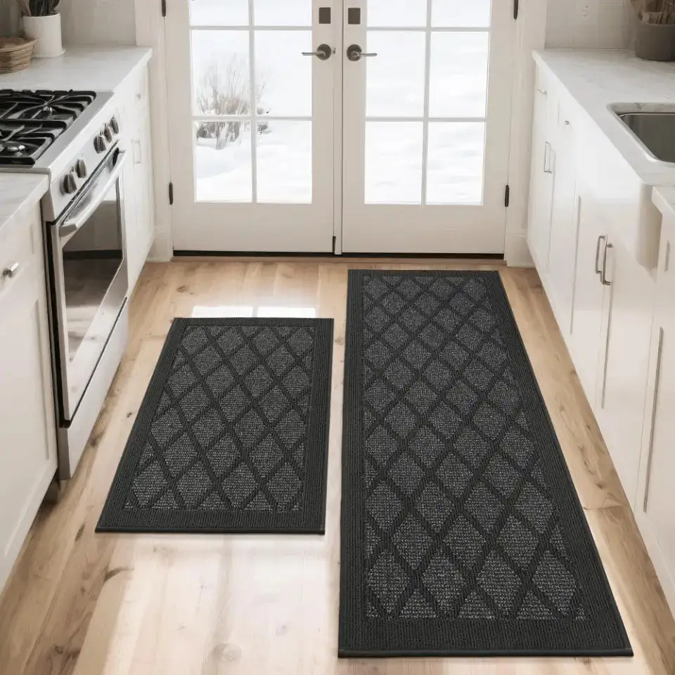 Diamond Texture Kitchen Rug Set