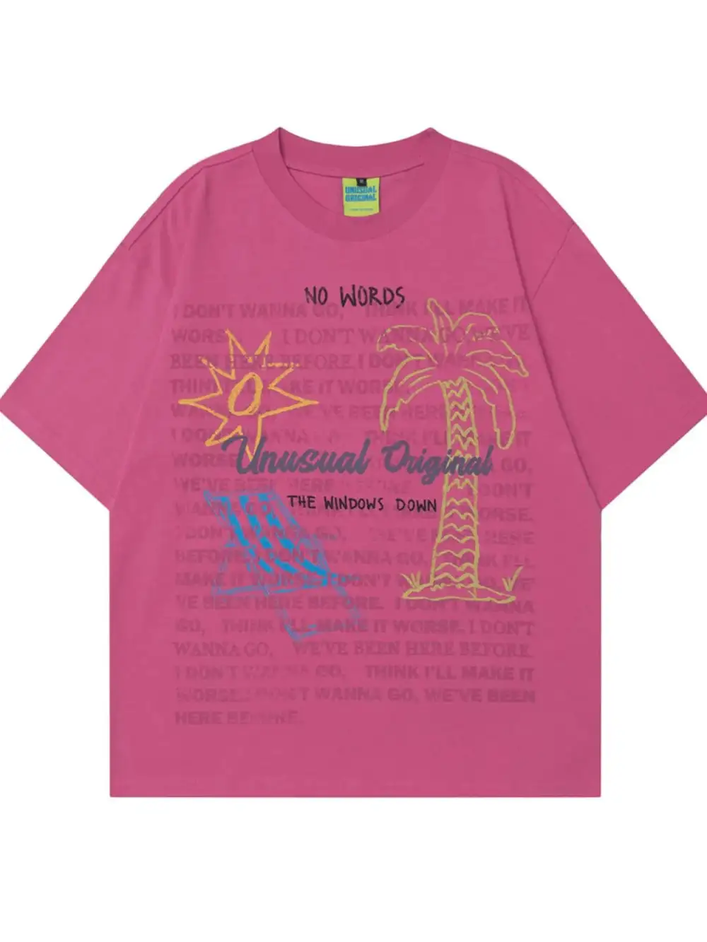 Woven Graphic Crew Neck Oversized Tee