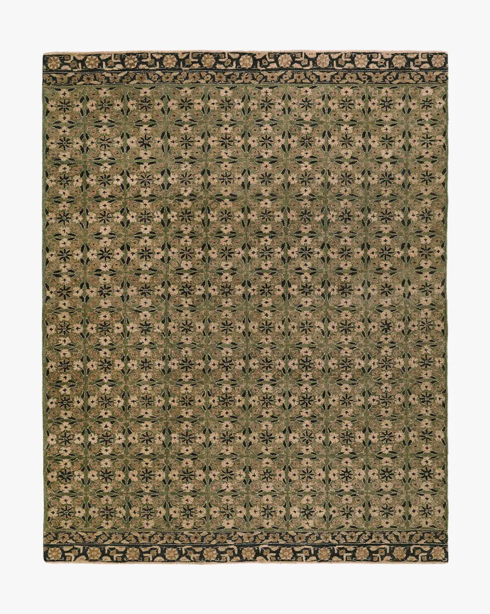 Plush-Pile Hand-Tufted Wool Area Rug