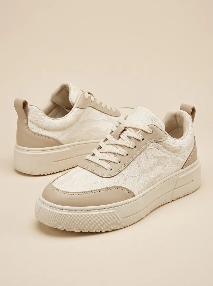 Men's Weekend Minimalist Leaf Pattern Printed Sneakers