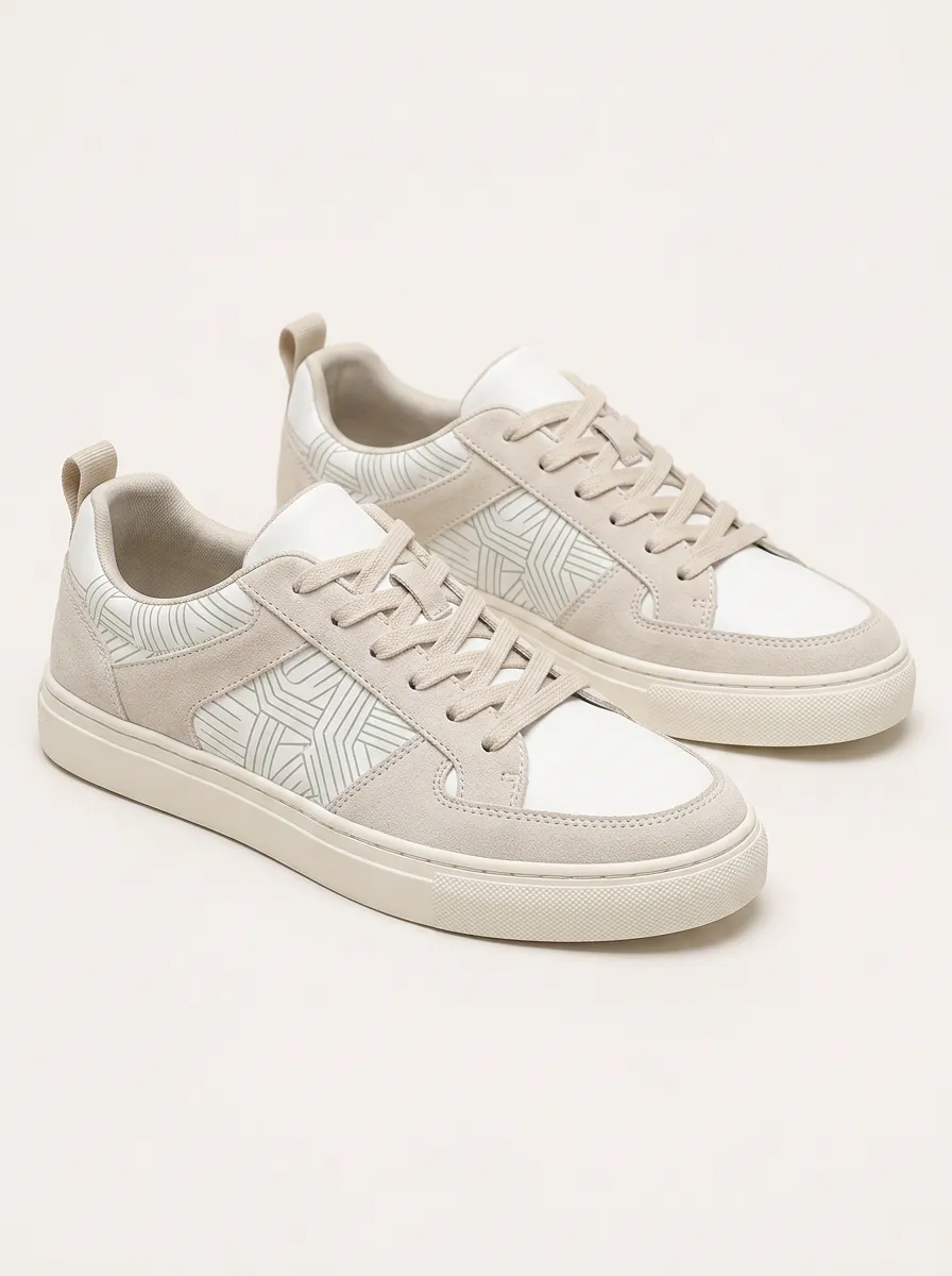 Men's Urban Minimalist Geometric Pattern Printed Sneakers
