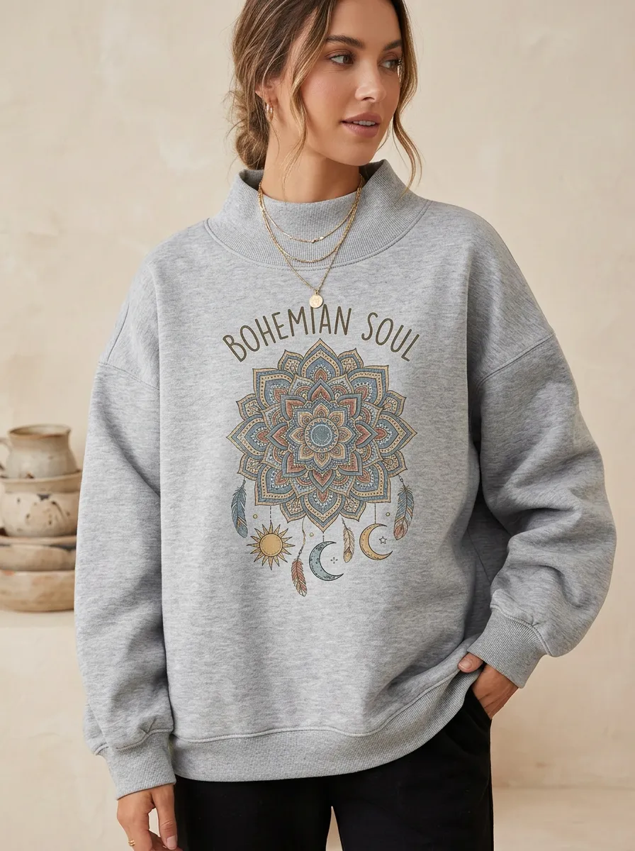 Bohemian Soul Mandala Sweatshirt Classic