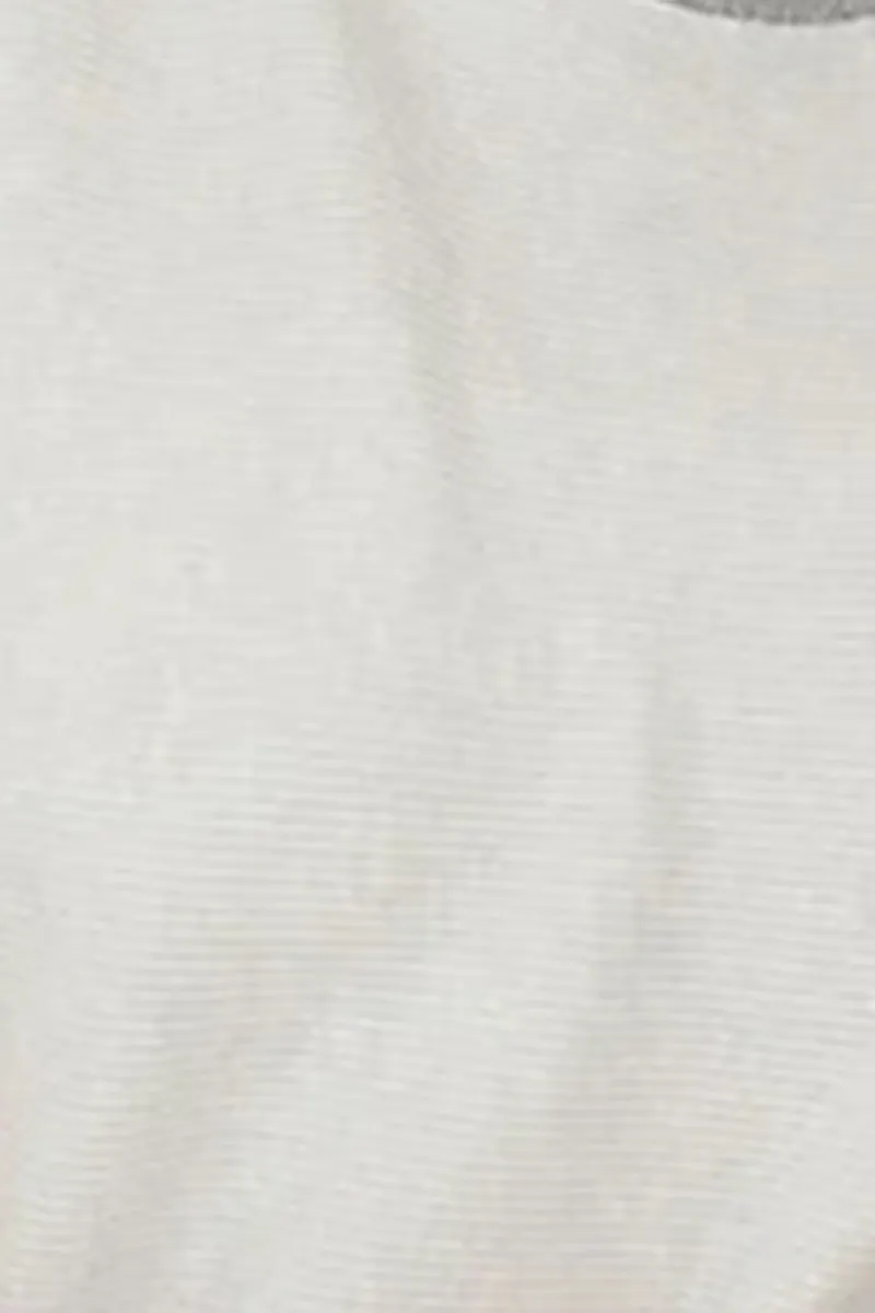 Silver Metallic Tipped Short Sleeve Sweater