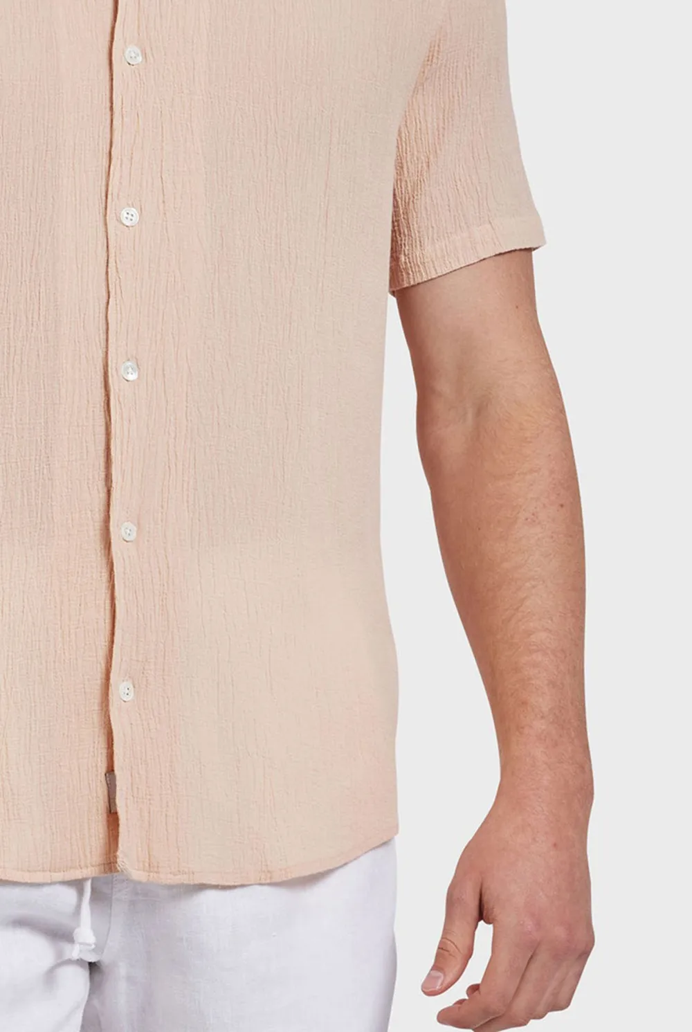 Casual Short Sleeve Shirt- Peach