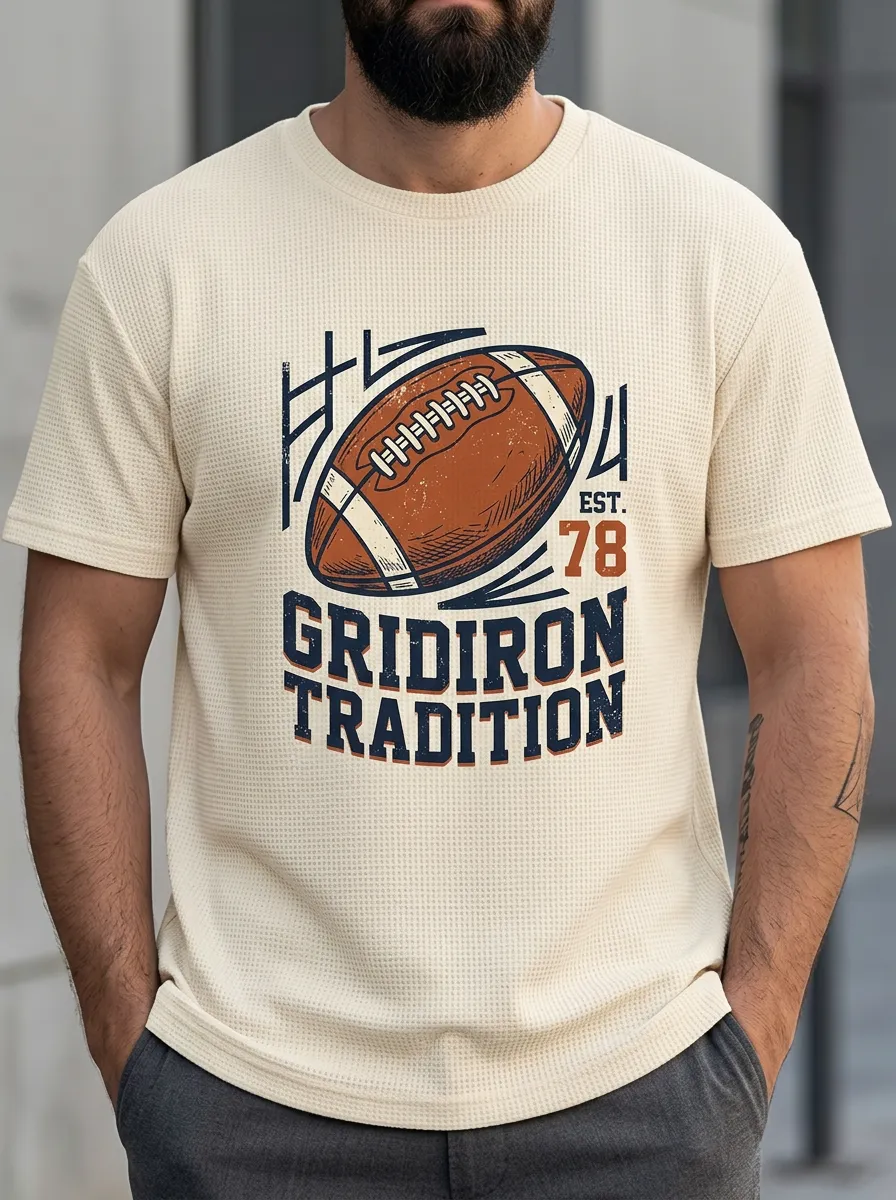 Men's American Football Gridiron Tradition Printed T-Shirt