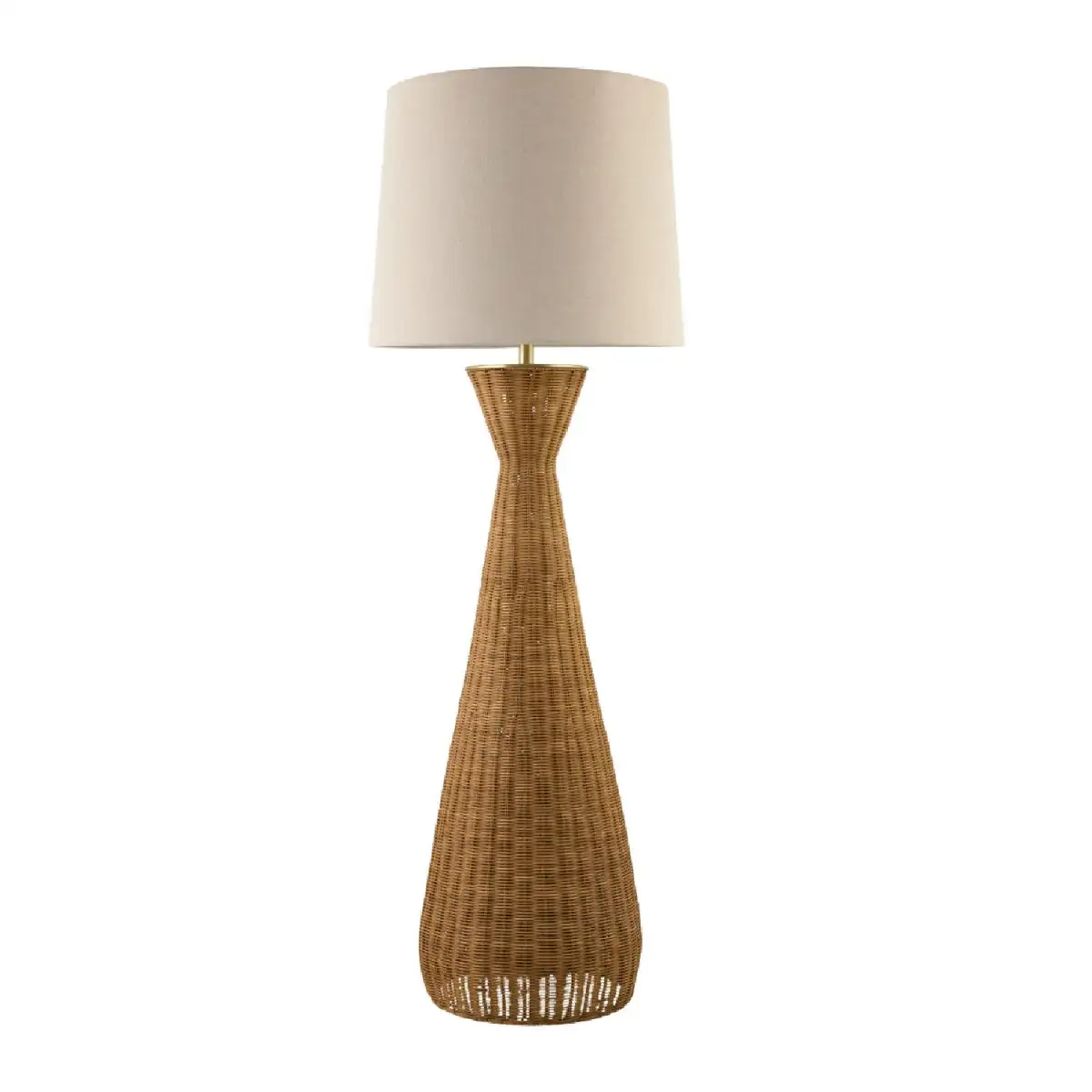 Rattan Glass Hourglass Floor Lamp