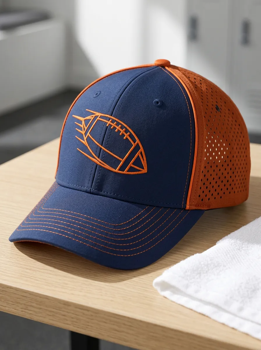 Unisex Football Fan Flying Ball Embroidered Mesh Cap