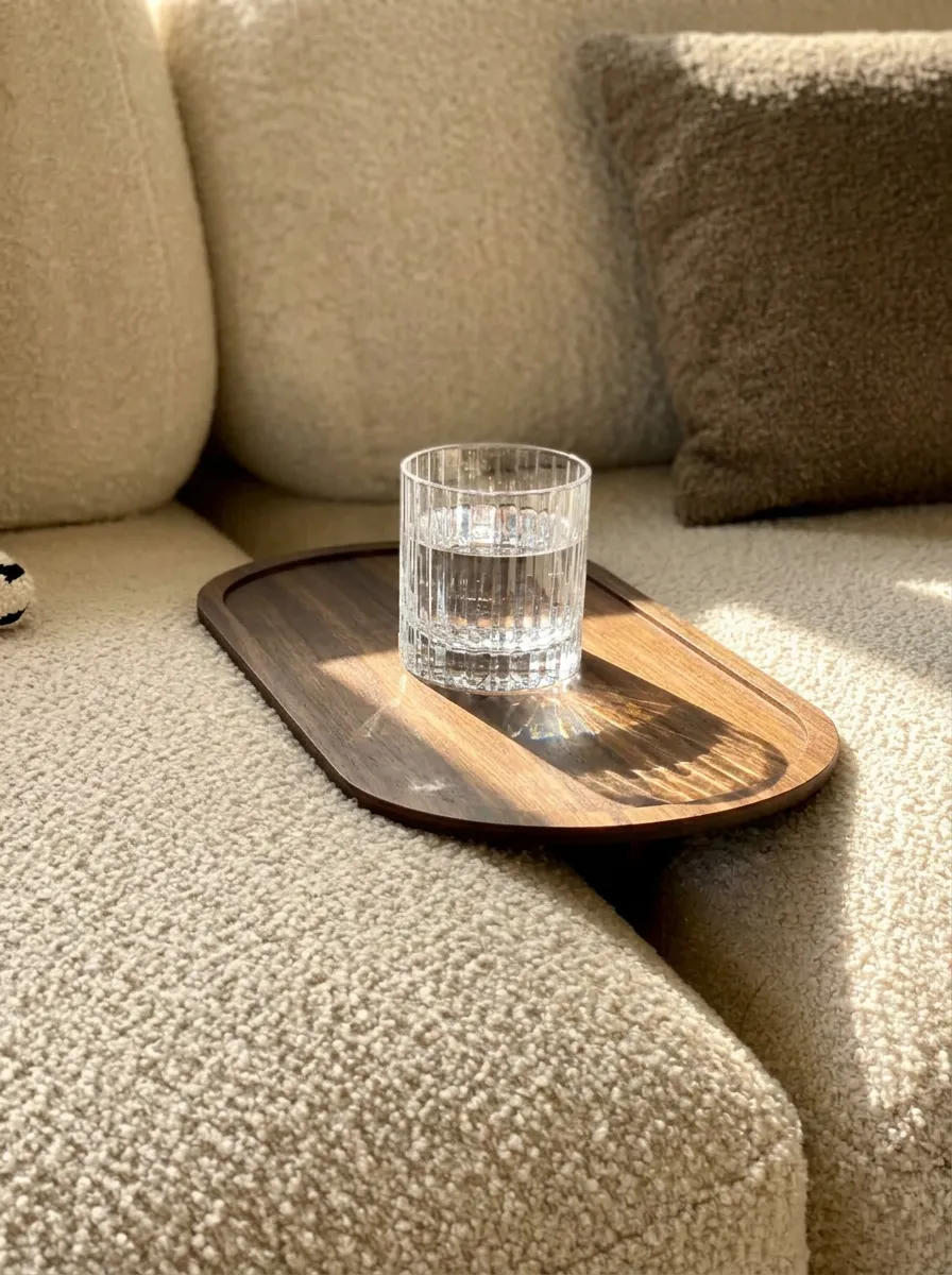 Elm Sofa Tray Dark Brown