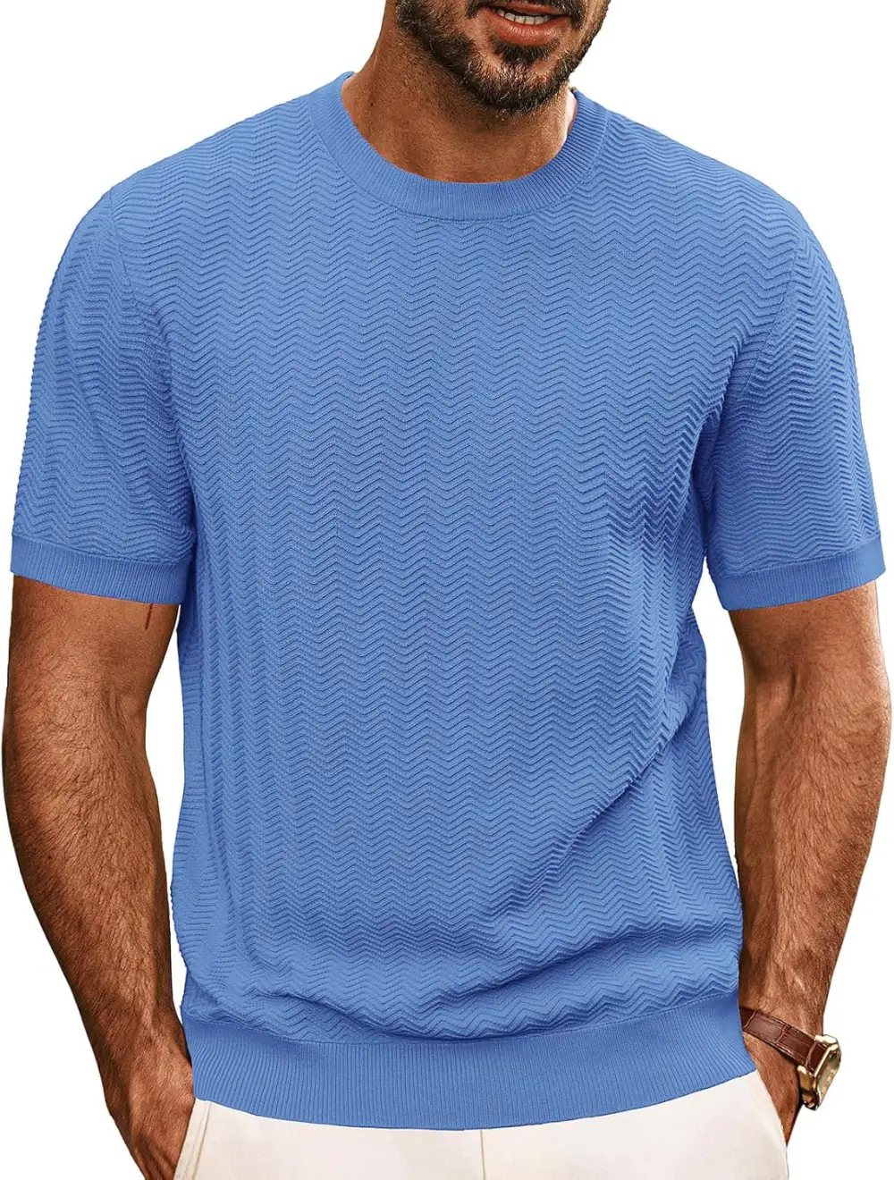 Men's Structured Round Neck T-Shirt
