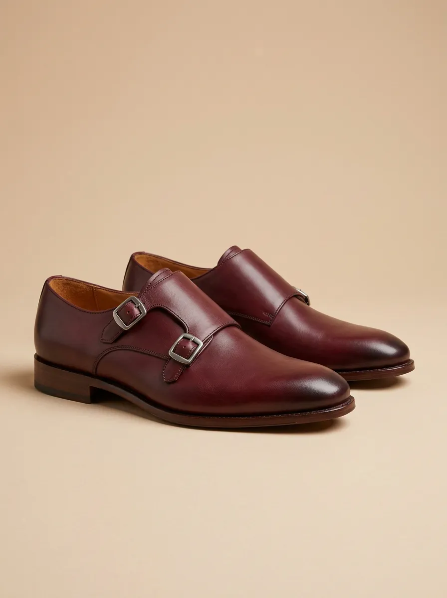 Men's Everyday Leather Double Monk Strap Dress Shoes