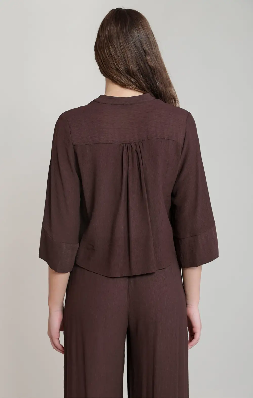 Wide Sleeve Viscose Blend Blouse
