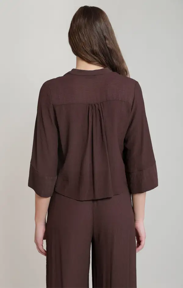 Wide Sleeve Viscose Blend Blouse