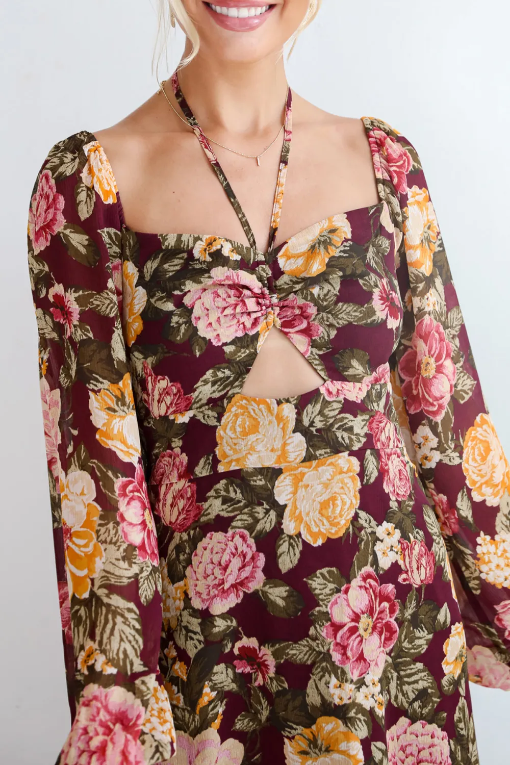Plum Floral Maxi Dress