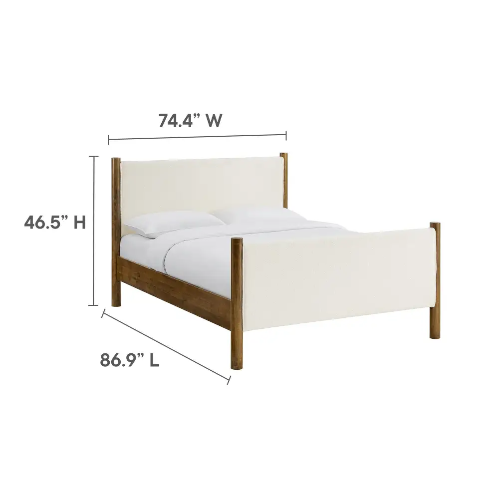 Boucle Upholstered Platform Bed