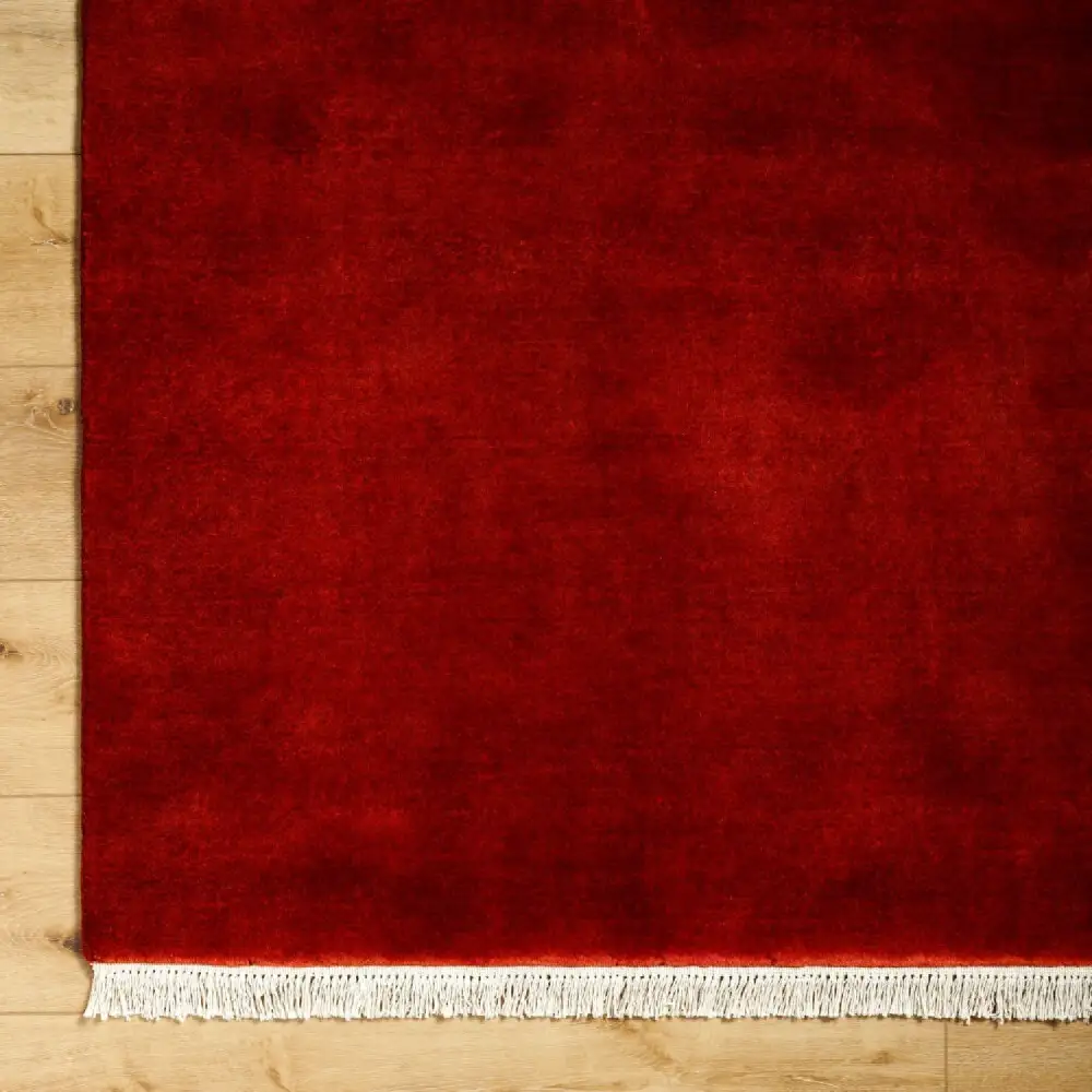 Hand-Loomed Wool Fringe Square Carpet