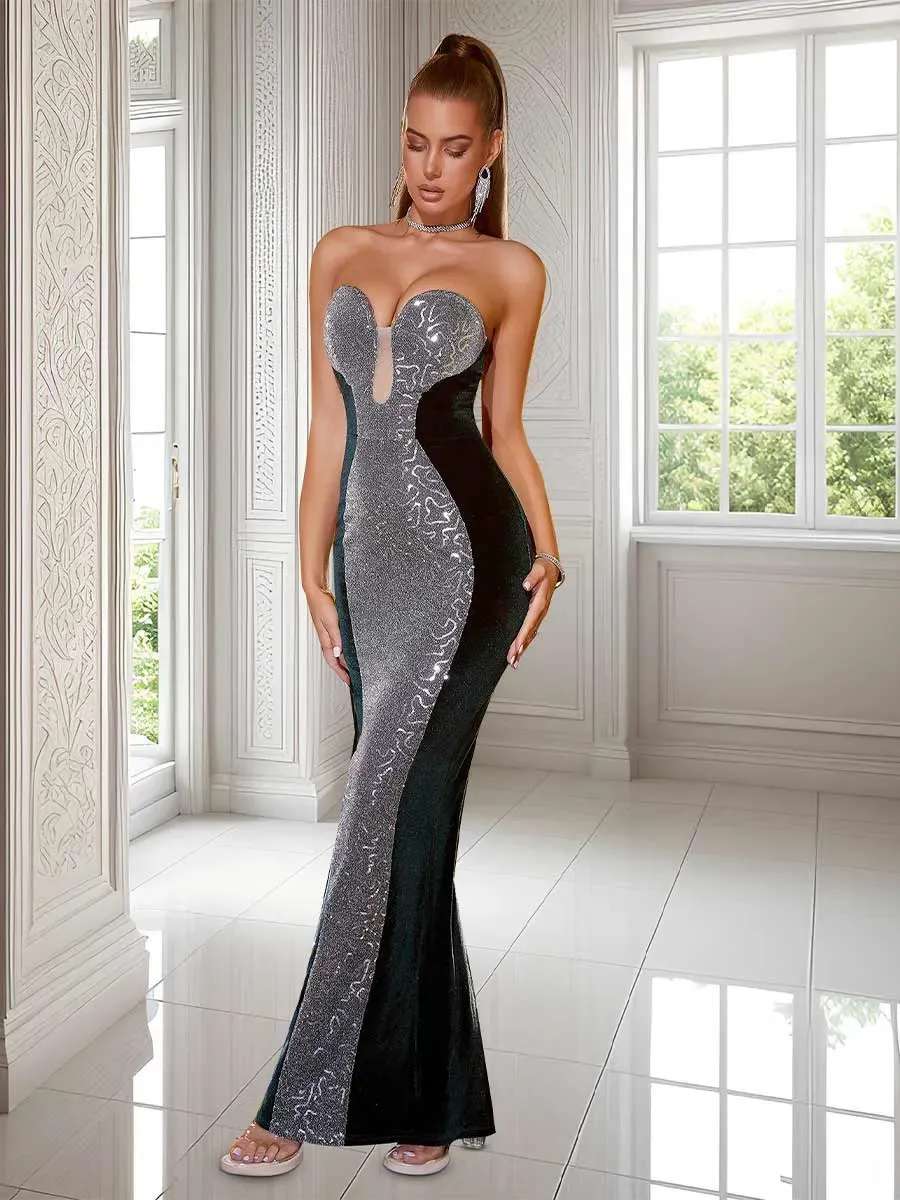 Clara Sexy V-Neck Maxi Dress