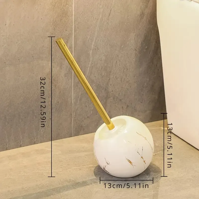 A 2-Piece Nordic Creative Ceramic Long-Handled Toilet Brush Set