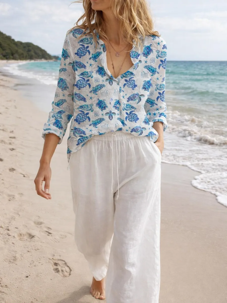 Ocean Turtle Print Shirt