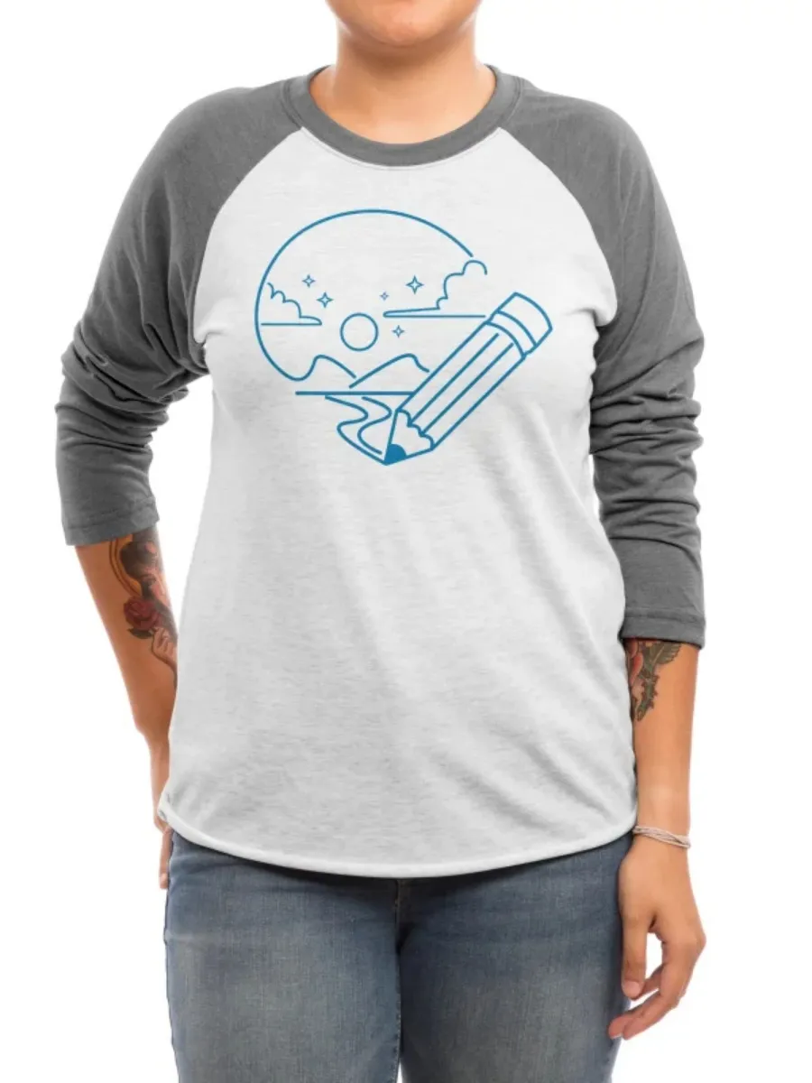 Line Art Landscape Print T-Shirt