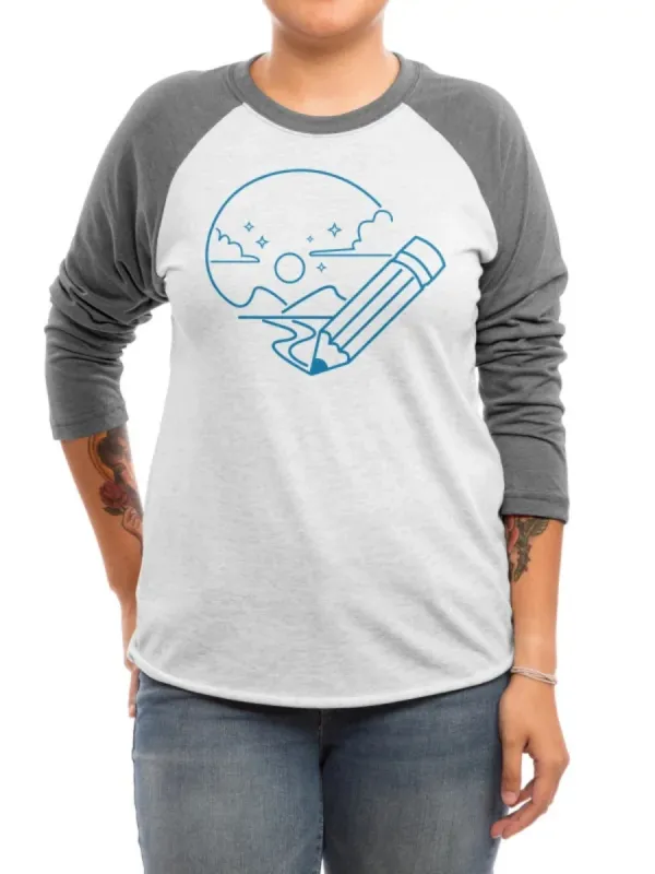 Line Art Landscape Print T-Shirt