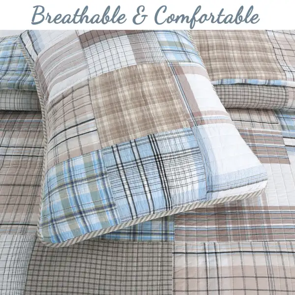 Essential Cotton Patchwork Reversible Quilt Bedding Set