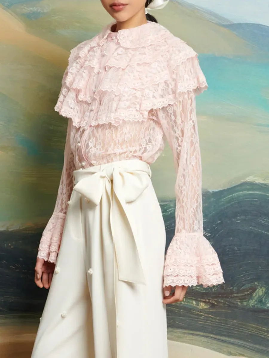 Lace Ruffle Blouse