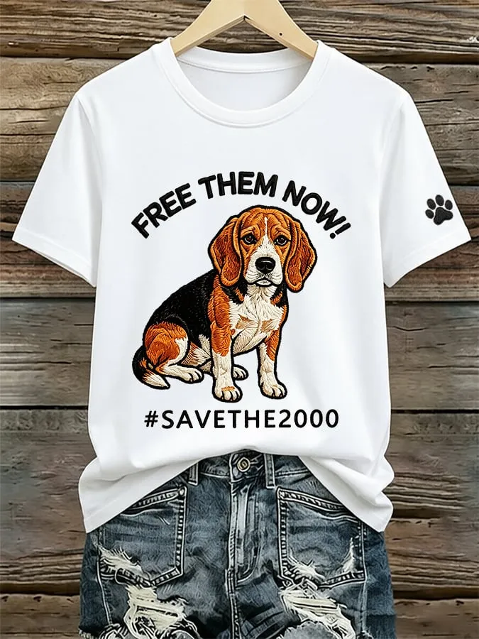 Women's Free Them Now! #Savethe2000 Printed Art Printed Print Top